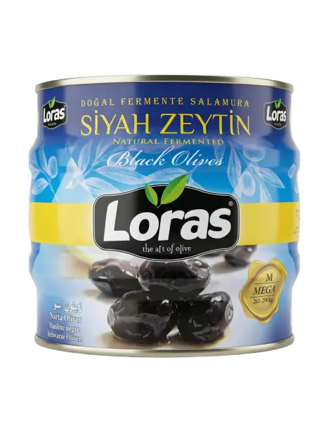 Loras Mega Gemlik Siyah Zeytin (261-290) 1400 Gr - 1