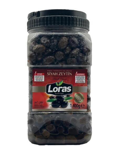 Loras Özel Gemlik Siyah Zeytin 1400 Gr Pet 351-380 - 2