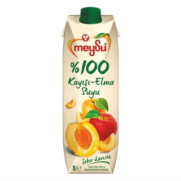 Meysu Kayısı Elma Suyu Şeker İlavesiz 1 Lt - 1