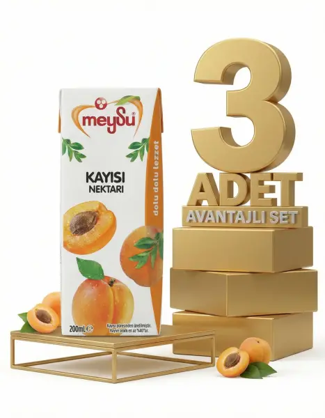Meysu Nektar Kayısı 3x200 Ml - 1