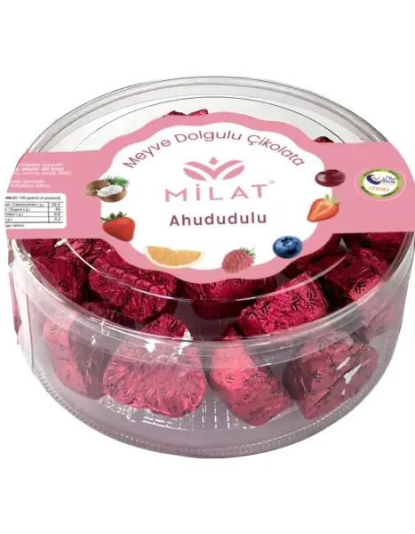 Milat Ahududu Dolgulu Sütlü Kalp Çikolata 300 Gr - 1