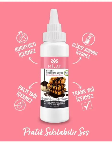 Milat Bitter Çikolata Sosu 300 Gr - 3