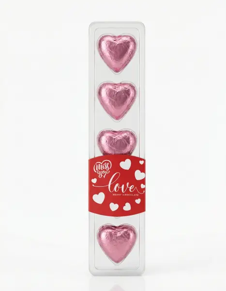 Milat Miss You Çilek Dolgulu 5Li Kalp Çikolta 60 Gr - 1