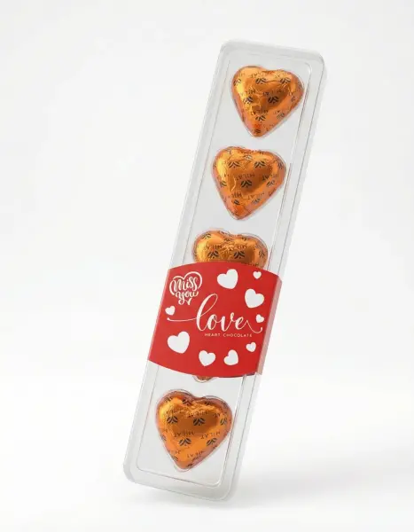 Milat Miss You Portakal Dolgulu 5Li Kalp Çikolta 60 Gr - 1
