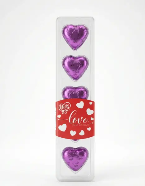 Milat Mıss You Yaban Mersini Dolgulu 5li Kalp Çikolata 60 Gr - 1