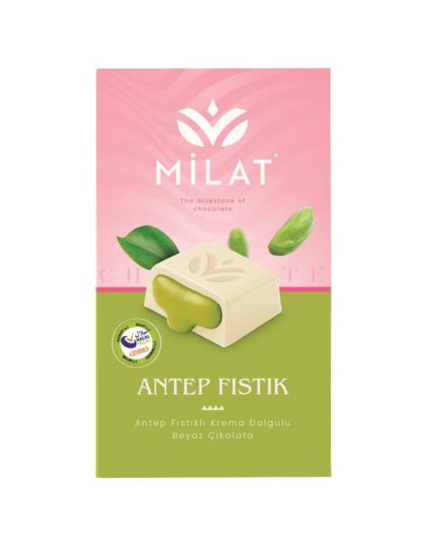 Milat Premıum Antep Fıstık Dolgulu Beyaz Çikolata 60 Gr - 1