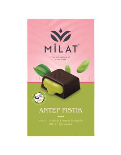 Milat Premıum Antep Fıstık Dolgulu Bitter Çikolata 60 Gr - MİLAT