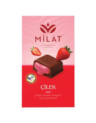 Milat Premıum Çilek Dolgulu Sütlü Çikolata 60 Gr - MİLAT