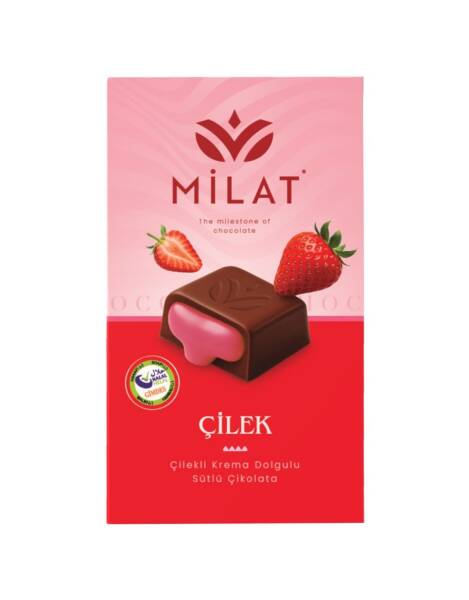 Milat Premıum Çilek Dolgulu Sütlü Çikolata 60 Gr - 1