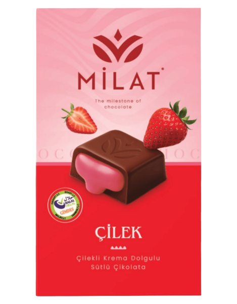 Milat Premıum Çilek Dolgulu Sütlü Çikolata 60 Gr - 1