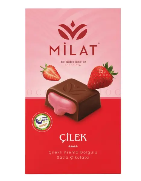 Milat Premıum Çilek Dolgulu Sütlü Çikolata 60 Gr - 1