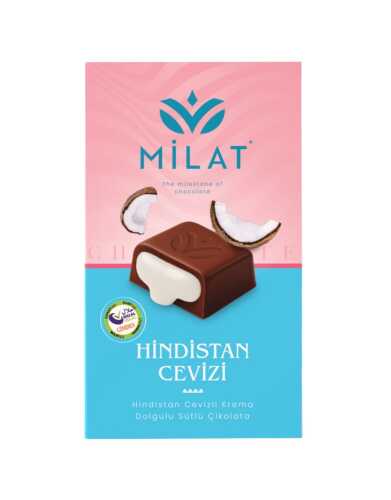 Milat Premıum Hindistan Cevizi Dolgulu Sütlü Çikolata 60 Gr - MİLAT