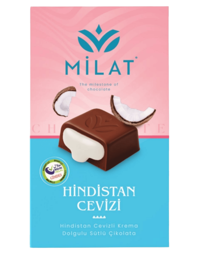 Milat Premıum Hindistan Cevizi Dolgulu Sütlü Çikolata 60 Gr - MİLAT