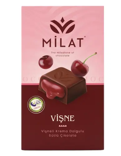 Milat Premıum Vişne Dolgulu Sütlü Çikolata 60 Gr - MİLAT