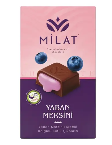Milat Premıum Yaban Mersini Dolgulu Sütlü Çikolata 60 Gr - MİLAT
