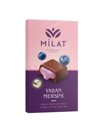 Milat Premıum Yaban Mersini Dolgulu Sütlü Çikolata 60 Gr - MİLAT