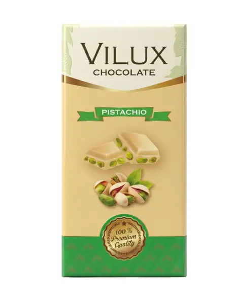 Milat Vilux Fildişi Antep Fıstıklı Çikolata 70 Gr - 1