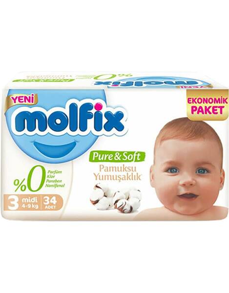 Molfix Pure Soft Midi 3 Numara 34lü - 1