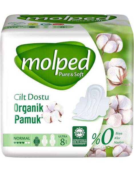 Molped Cilt Dostu Organik Pamuk Ped Normal 8li - 1