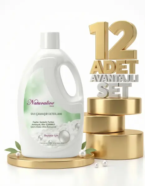 Naturalive Beyazlar Sıvı Çamaşır Deterjanı 12x2,50 Lt - 1
