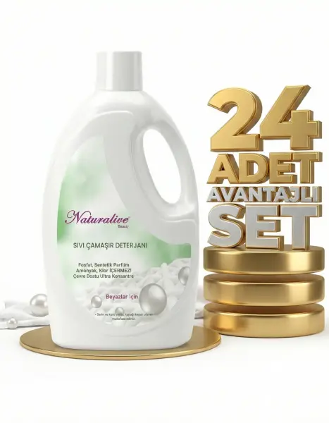 Naturalive Beyazlar Sıvı Çamaşır Deterjanı 24x2,50 Lt - 1