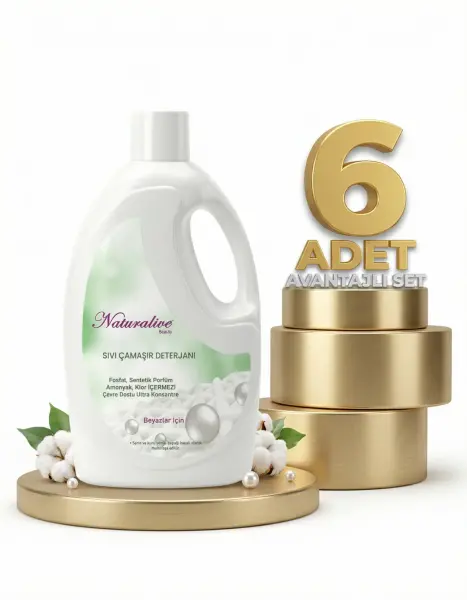 Naturalive Beyazlar Sıvı Çamaşır Deterjanı 6x2,50 Lt - 1