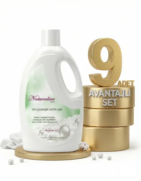 Naturalive Beyazlar Sıvı Çamaşır Deterjanı 9x2,50 Lt - 1