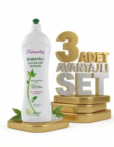 Naturalive Borakslı Elde Bulaşık Deterjanı 3x750 Ml - NATURALİVE BEAUTY