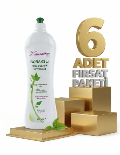 Naturalive Borakslı Elde Bulaşık Deterjanı 6x750 Ml - NATURALİVE BEAUTY