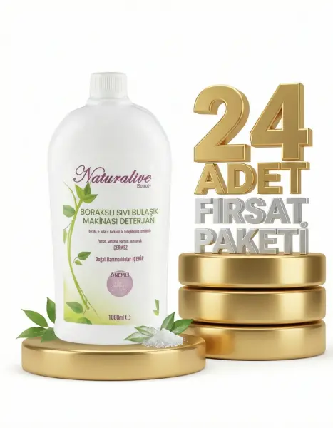 Naturalive Borakslı Sıvı Bulaşık Makine Deterjanı 24x1000 Ml - 1