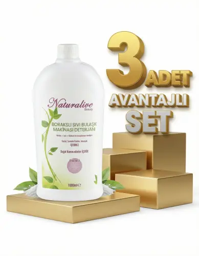 Naturalive Borakslı Sıvı Bulaşık Makine Deterjanı 3x1000 Ml - Naturalive