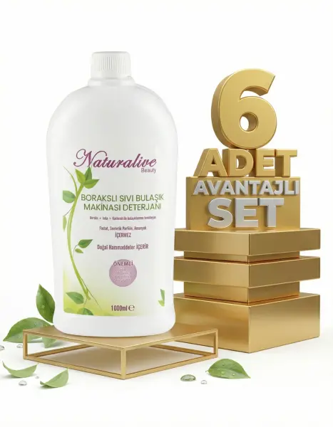 Naturalive Borakslı Sıvı Bulaşık Makine Deterjanı 6x1000 Ml - 1
