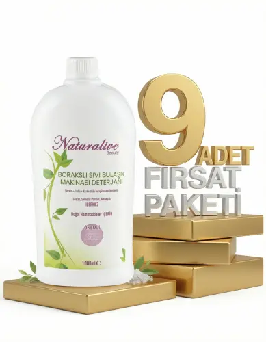 Naturalive Borakslı Sıvı Bulaşık Makine Deterjanı 9x1000 Ml - Naturalive