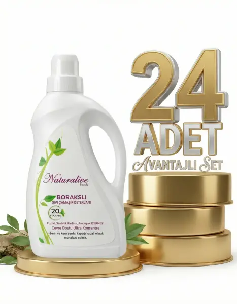 Naturalive Borakslı Sıvı Çamaşır Detarjanı 24x1000 Ml - 1