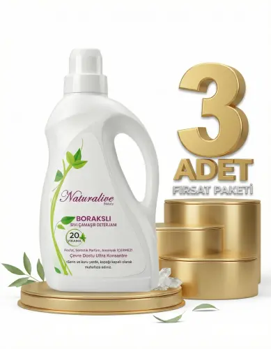 Naturalive Borakslı Sıvı Çamaşır Detarjanı 3x1000 Ml - Naturalive