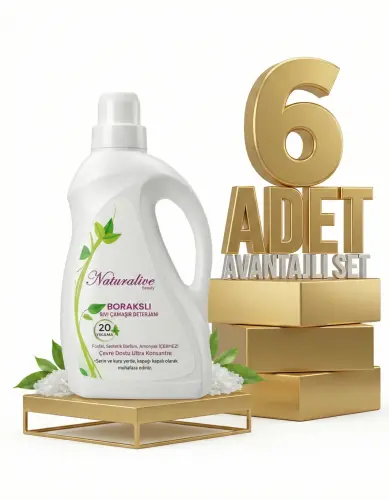 Naturalive Borakslı Sıvı Çamaşır Detarjanı 6x1000 Ml - Naturalive
