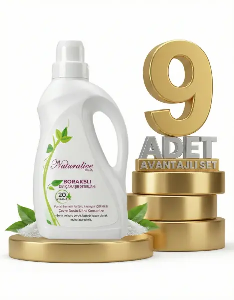 Naturalive Borakslı Sıvı Çamaşır Detarjanı 9x1000 Ml - 1