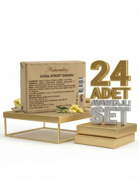 Naturalive Doğal Kükürt Sabunu 24x125 Gr - 1