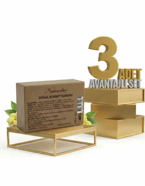 Naturalive Doğal Kükürt Sabunu 3x125 Gr - 1