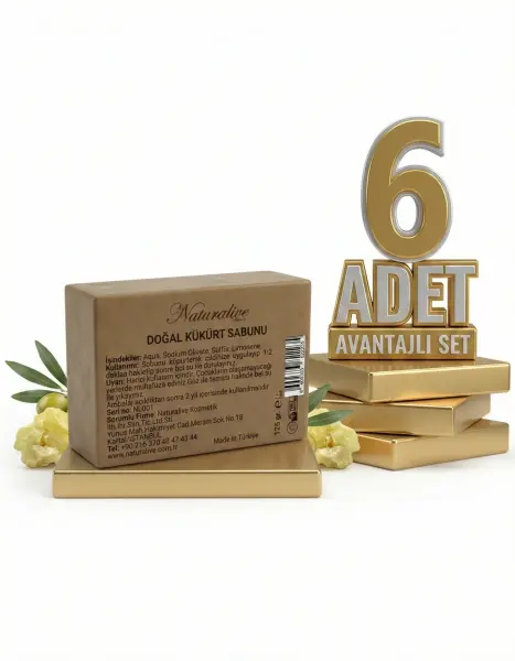 Naturalive Doğal Kükürt Sabunu 6x125 Gr - 1