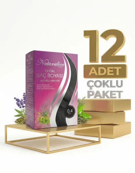 Naturalive Doğal Saç Boyası Siyah 04 x12 - 1