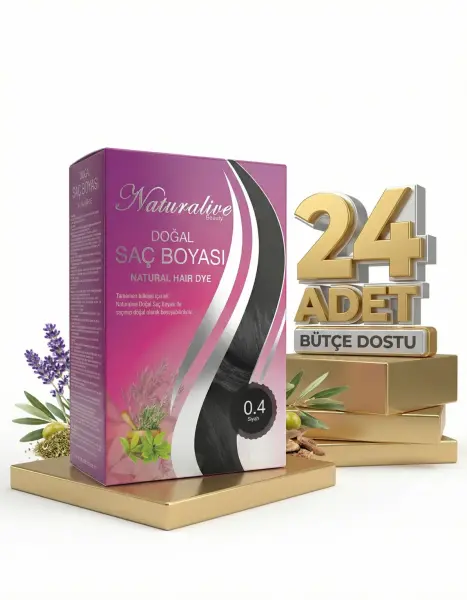 Naturalive Doğal Saç Boyası Siyah 04 x24 - 1