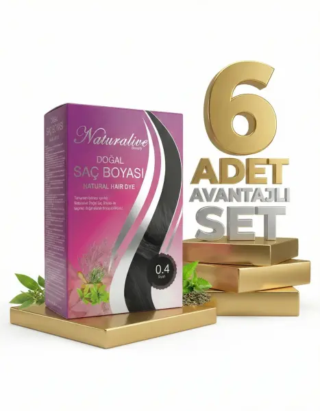 Naturalive Doğal Saç Boyası Siyah 04 x6 - 1