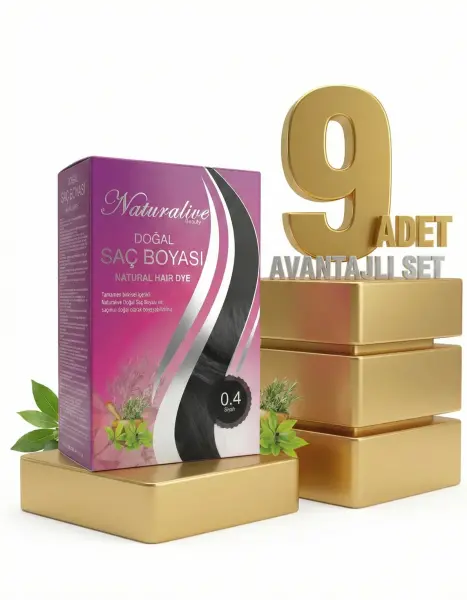 Naturalive Doğal Saç Boyası Siyah 04 x9 - 1