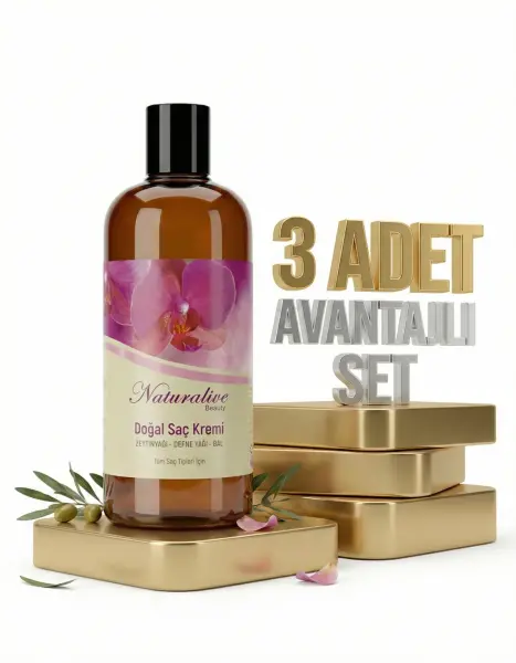 Naturalive Doğal Saç Kremi 3x500 Ml - 1
