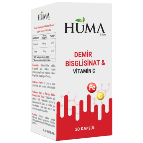 Naturalive Huma Demir Bisglisinat Vitamin C 30 Kapsül - NATURALİVE