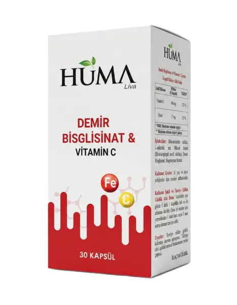 Naturalive Huma Demir Bisglisinat Vitamin C 30 Kapsül - 1