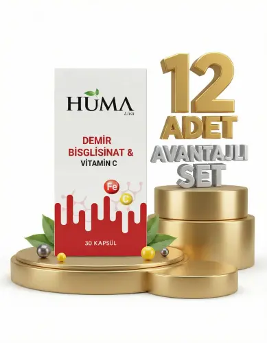 Naturalive Huma Demir Bisglisinat Vitamin C 30 Kapsül x12 - NATURALİVE