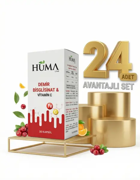 Naturalive Huma Demir Bisglisinat Vitamin C 30 Kapsül x24 - 1