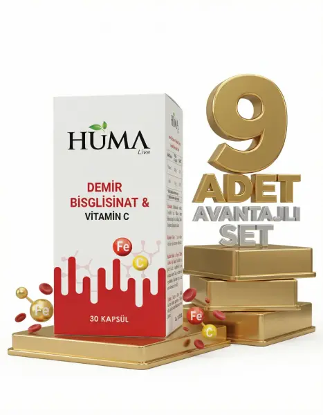Naturalive Huma Demir Bisglisinat Vitamin C 30 Kapsül x9 - 1